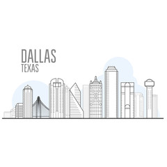 Dallas city skyline - cityscape and landmarks of Dallas, Texas