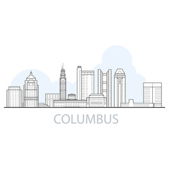Fototapeta premium Columbus city skyline - cityscape and landmarks of Columbus, Ohio
