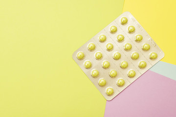 Closed up medicine tablet