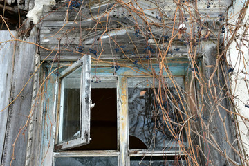 old abandoned house, and beautiful window