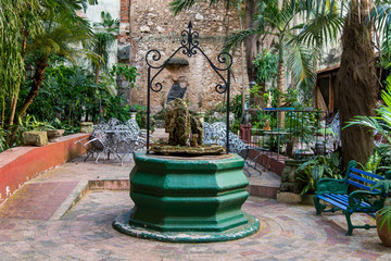 Courtyard of the old colonial house - Cuba