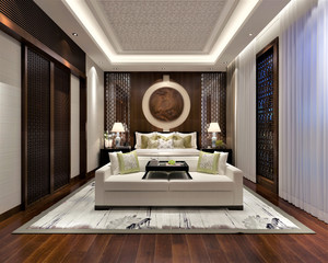 3d render of luxury hotel room