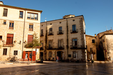 Fototapeta premium Street and square in the medieval city of Besalu, Spain, Catalonia