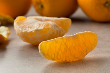 Fresh healthy orange segment closeup
