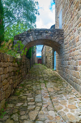 Fototapeta na wymiar La Garde-Guérin, fortified village in Lozère,France.