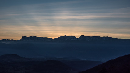 sunset on the Vercors