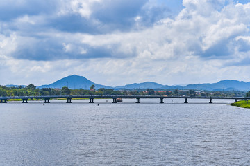 Phu Xuan Bridge and Perfume river view, Hue city, Vietnam