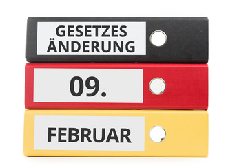 Gesetzesänderung 09. FEBRUAR Beschriftung auf Ordner