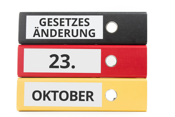 Gesetzesänderung 23. OKTOBER Beschriftung auf Ordner