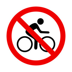 znak zakazu dla rowerów - obrazy, fototapety, plakaty