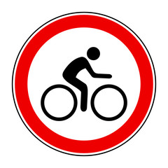 znak zakazu dla rowerów - obrazy, fototapety, plakaty