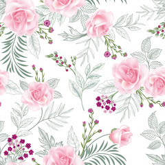 Floral seamless pattern. Garden Flower summer background.