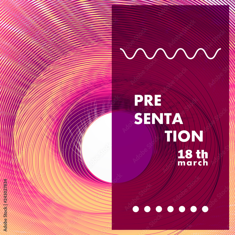 Poster abstract circles lines pattern design