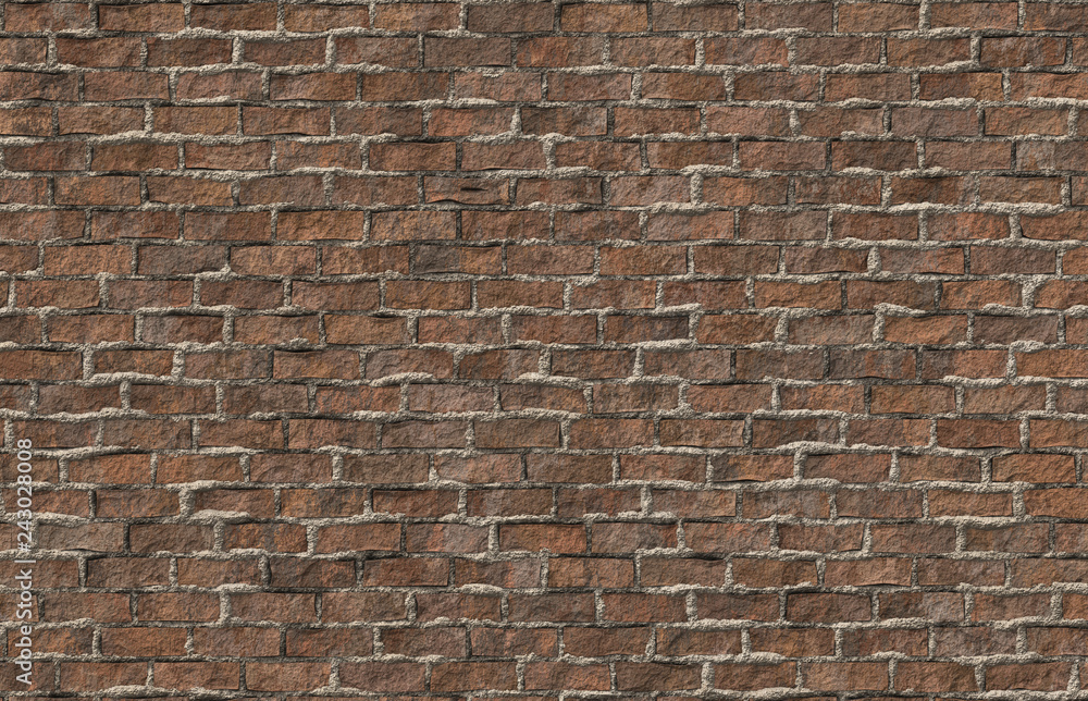 Wall mural realistic brick wall 3d illustration 40x29cm 300dpi