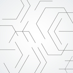 Abstract line shapes and pattern hexagon. Minimalistic design background