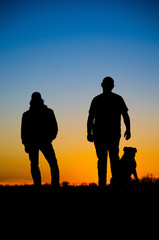 silhouette of family at sunset best friends bff