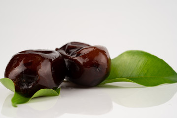 ripe date on white background	
