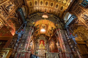 Fototapeta na wymiar Colonial baroque art on Monastery of Saint Bento, Rio de Janeiro 
