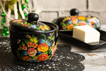 original black tableware