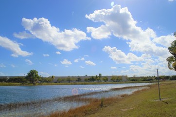 landscape with river and clouds