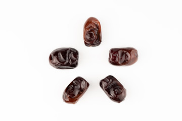 ripe date on white background	