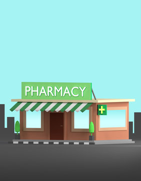 3D simple Pharmacy (3D Render)