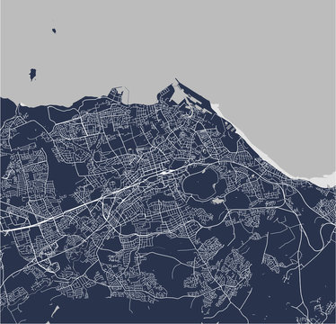 Map Of The City Of Edinburgh, Scotland, United Kingdom