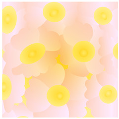 Large and small flowers on the wallpaper
