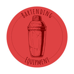 illustration of bartending equipment