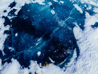 Blue ice texture. Abstract arctic winter background.