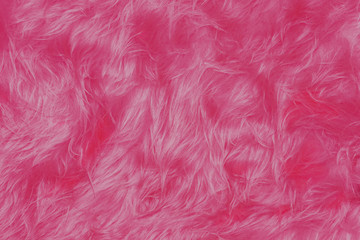 Pink shaggy faux long fur close up