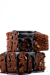 cocoa cake and chocolate sauce
