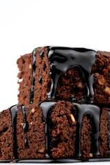 cocoa cake and chocolate sauce
