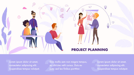 Flat Illustration Group People Working on Project