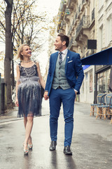Fashion portrait of young beautiful couple.
