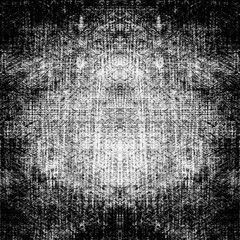 Dark square grunge background. Black and white abstract painted texture