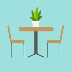 Fototapeta premium table and chair vector illustration 