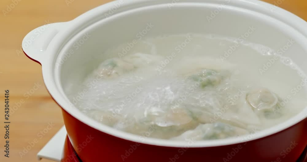 Poster boil with meat dumpling