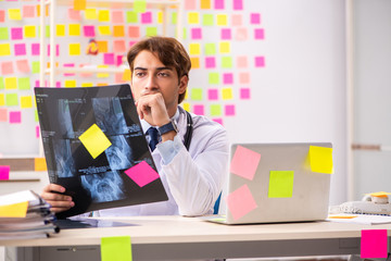 Male doctor with many conflicting prioritites 