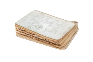 Aged book isolated on a white background.