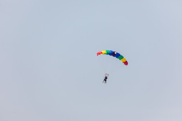  Paragliders over Dubai marina in Dubai, United Arab Emirates