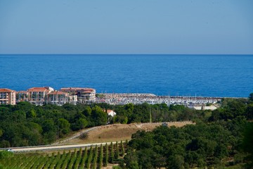 Marina and houses  of Argelès sur Mer