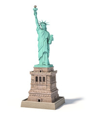 Fototapeta na wymiar Statue of Liberty in New York City, USA isolated on white