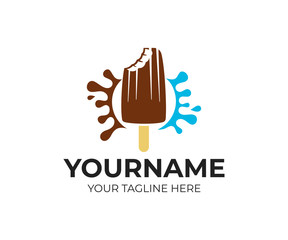 Ice cream, popsicle and sweet food, logo design. Fast food, meal and cafe, vector design and illustration