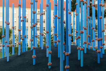 Obraz premium Blue columns in the park, Copenhagen.
