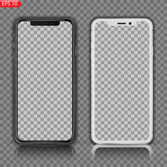 New High Detailed Realistic Smartphone similar to iphone Isolated on white Background