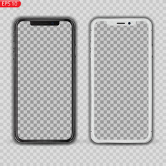 New High Detailed Realistic Smartphone similar to iphone Isolated on white Background