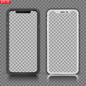 New High Detailed Realistic Smartphone similar to iphone Isolated on white Background