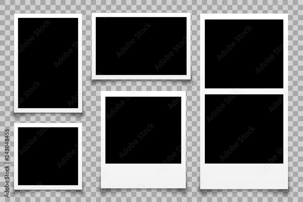 Poster set empty photo frame - stock vector