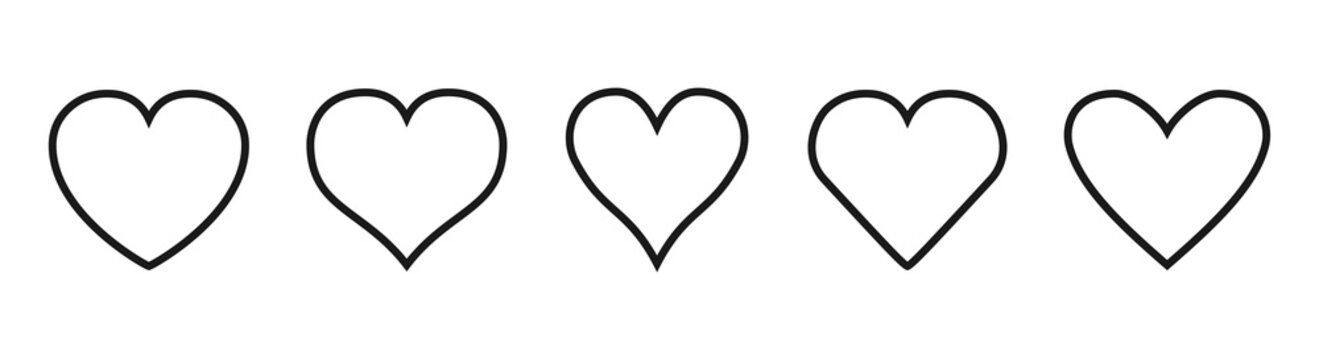 Fototapeta Set of different lines hearts icon - stock vector